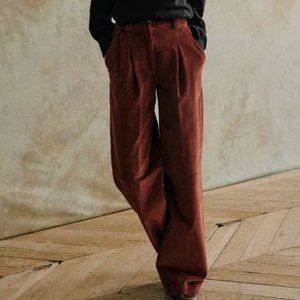 Sezane Theophile Trouser | Size Fr 36 | Brown Corduroy